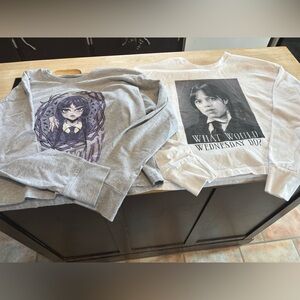 2 Wednesday Addams Long Sleeve crop tops